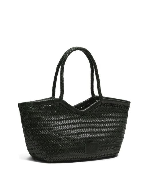 Bimba Y Lola Black Large Braided Leather Tote Bag