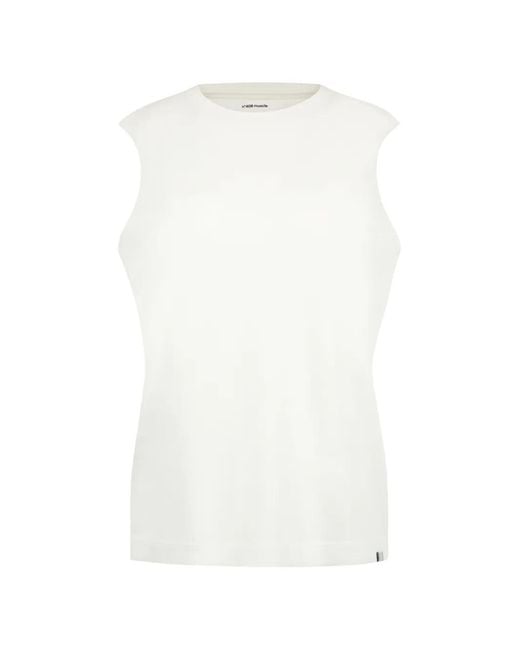 Extreme Cashmere White Muscle Sleeveless Tank Top