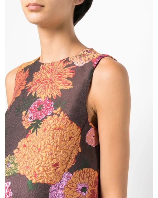 LaDoubleJ Red La Scala Feather-Trim Top