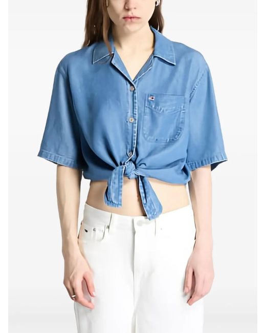 Camicia A Maniche Corte di Tommy Hilfiger in Blue