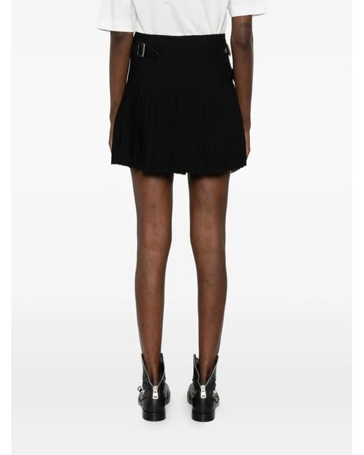 Vivienne Westwood Black Kilt Buckle Pleated Mini Skirt