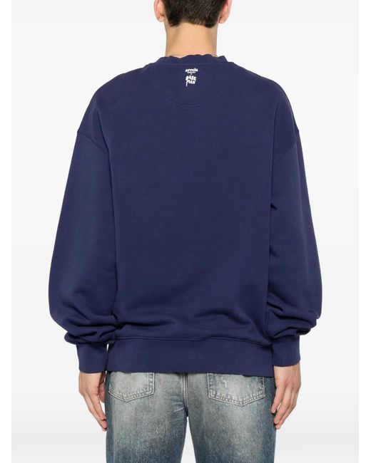 ARRELS Barcelona Blue Cat-Patch Sweatshirt for men