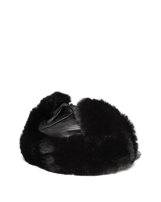 Daily Paper Black Monogram-Logo Chapka Hat