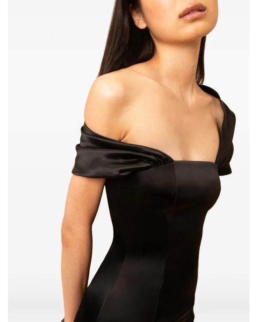 Contessa Mills Black Tarot Off-Shoulder Mini Dress