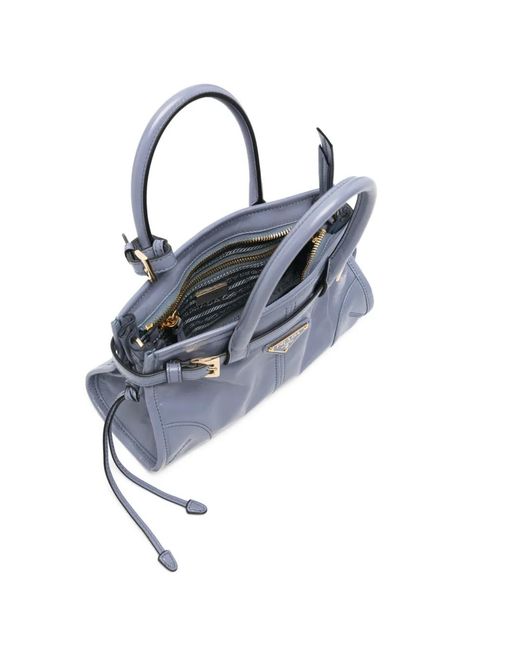 Prada Blue Buckle Tote Bag