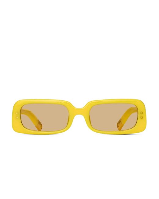 Jacquemus Yellow Azzuro Rectangle-Frame Sunglasses