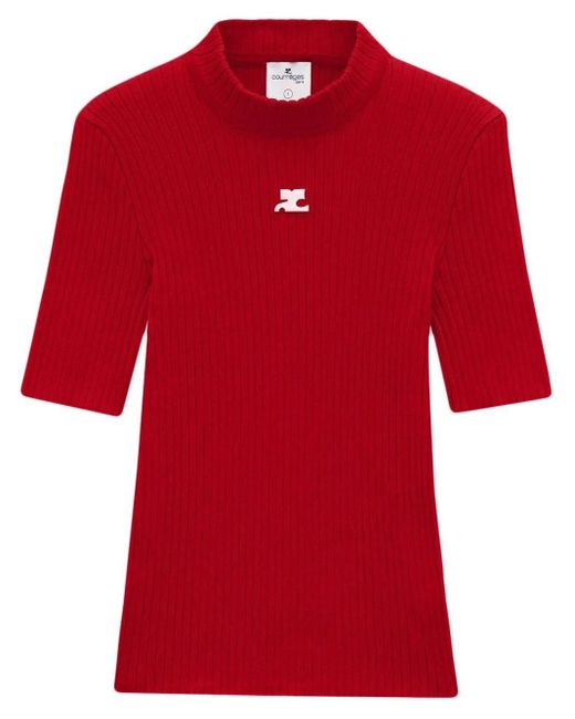 Courreges Reedition Ribgebreide Trui in het Red