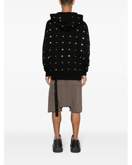 Rick Owens Black Granbury Cotton Hoodie for men