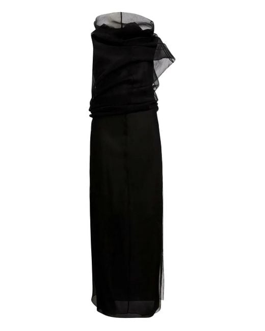 Khaite Black Jeanty Layered Draped Dress