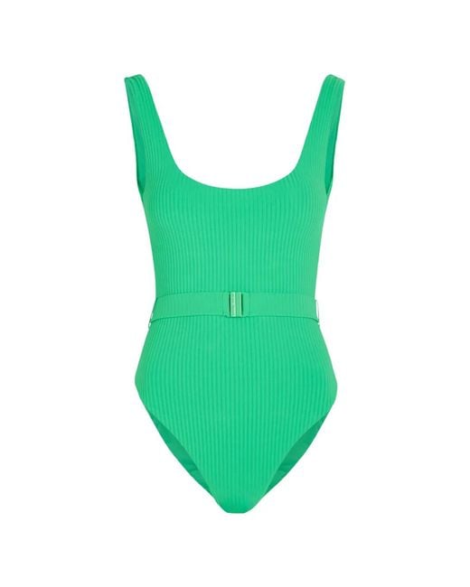 Melissa Odabash Green Rio Ribbed Swimsuit