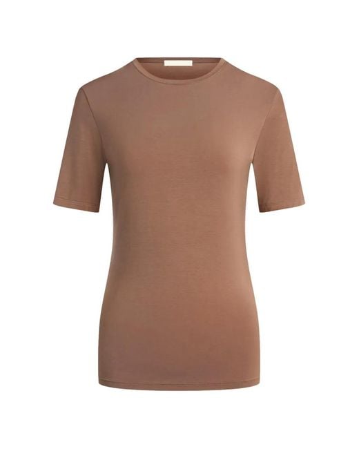 12 STOREEZ Brown Fitted T-Shirt