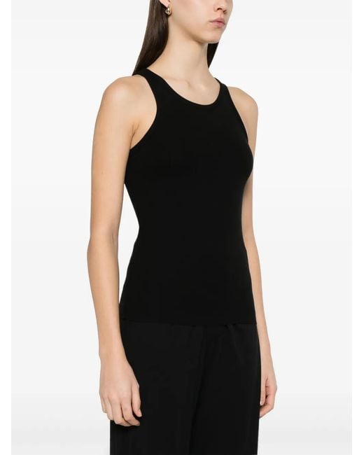 ÉTERNE Black Ribbed Tank Top