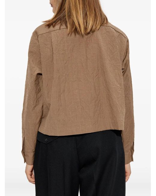Max Mara Brown Textured Pocket Shirt