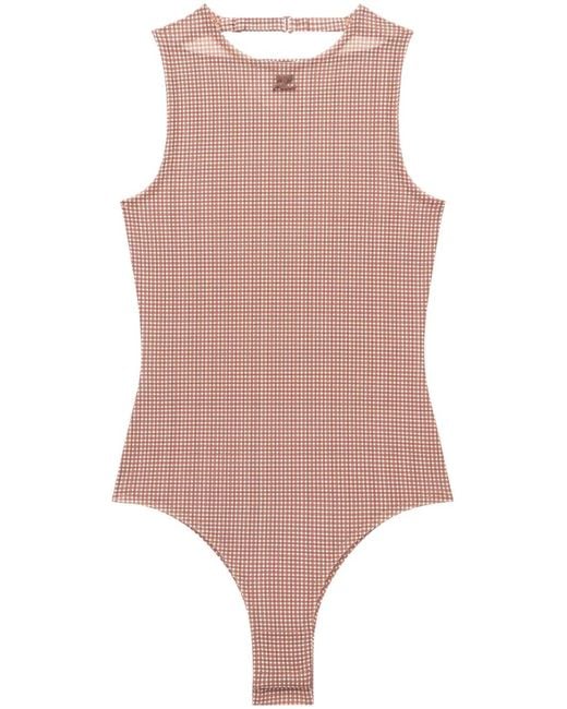 Courreges Pink Buckle Checked Body