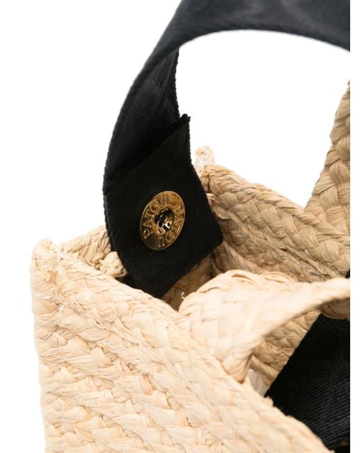 Patou Natural Small Jp Raffia Tote Bag