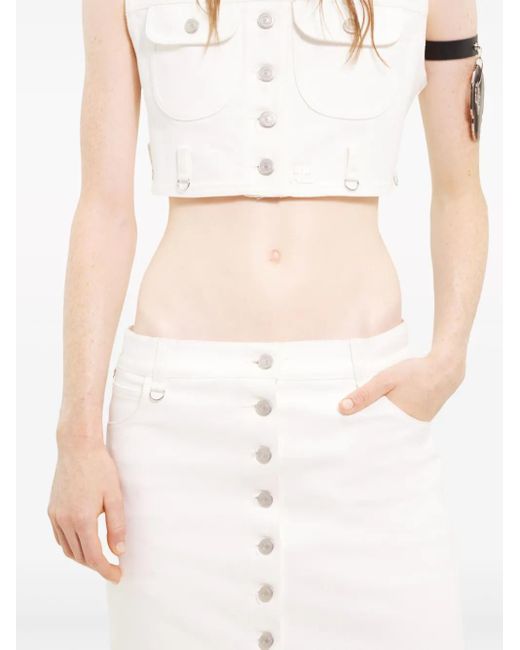 Courreges Denim Mini-Rok in het White