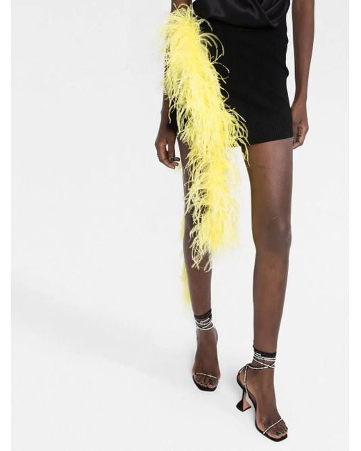 The Attico Black Feather-Embellished Mini Skirt