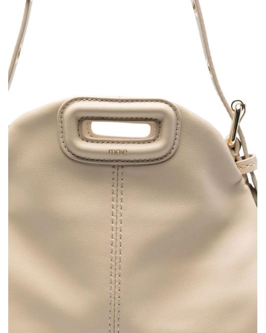 Maje Natural Mini Miss M Fringed Shoulder Bag