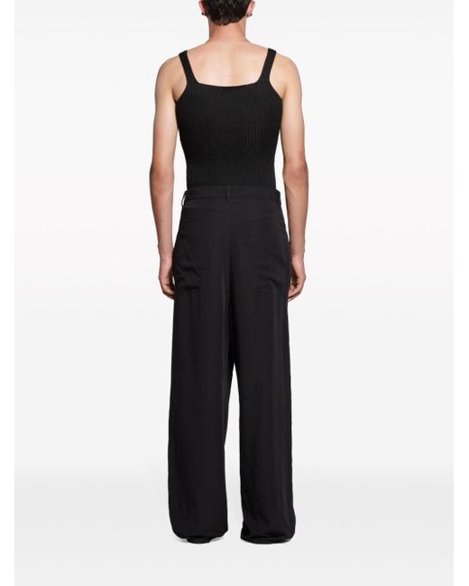 Balenciaga Black Wide-leg Lyocell Trousers for men