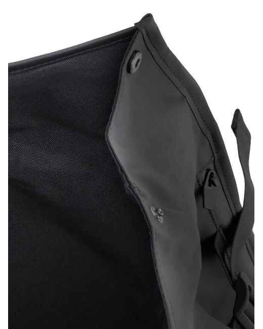 Rains Black Roll-Top Backpack for men