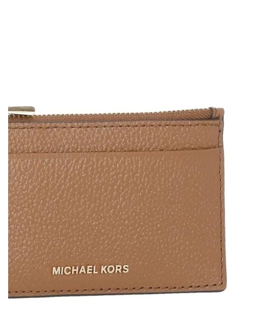 MICHAEL Michael Kors Brown Grained Leather Card Holder