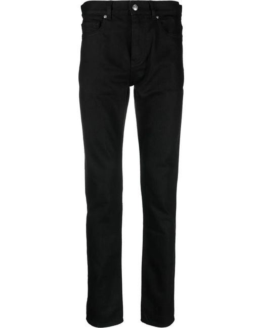 Zadig & Voltaire Black Logo-Patch Straight-Leg Jeans for men
