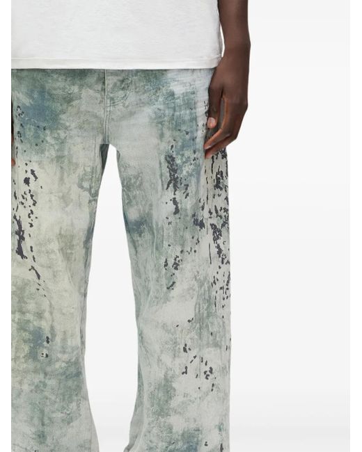 Purple Brand Blue P018 Worn Camouflage-Print Jeans for men