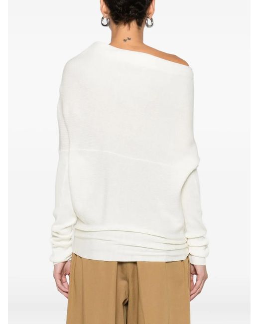 P.A.R.O.S.H. White Wrap-Design Sweater