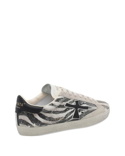 Premiata Gray Stevend 8053 Zebra-Print Sneakers