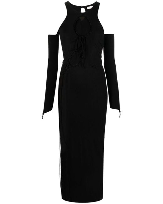 MANURI Uitgesneden Maxi-jurk in het Black