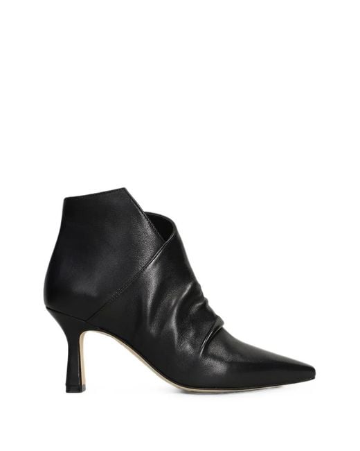 The Seller Black Ruched Pointed-Toe Ankle Boots