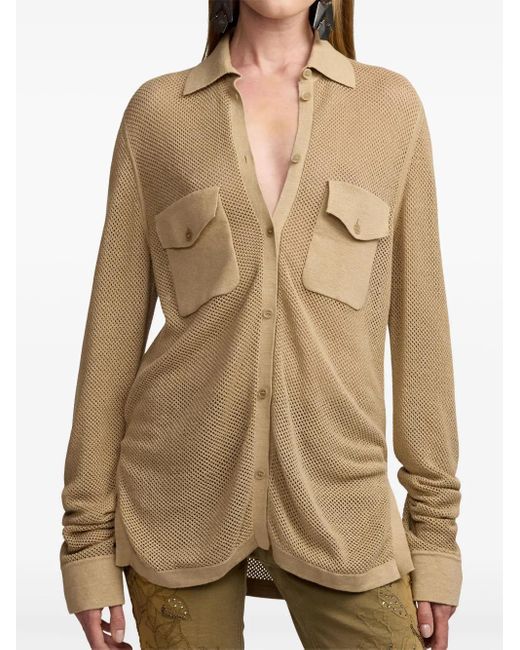 Ralph Lauren Mesh Blouse in het Natural