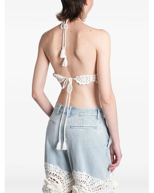 GIUSEPPE DI MORABITO White Macrame Top