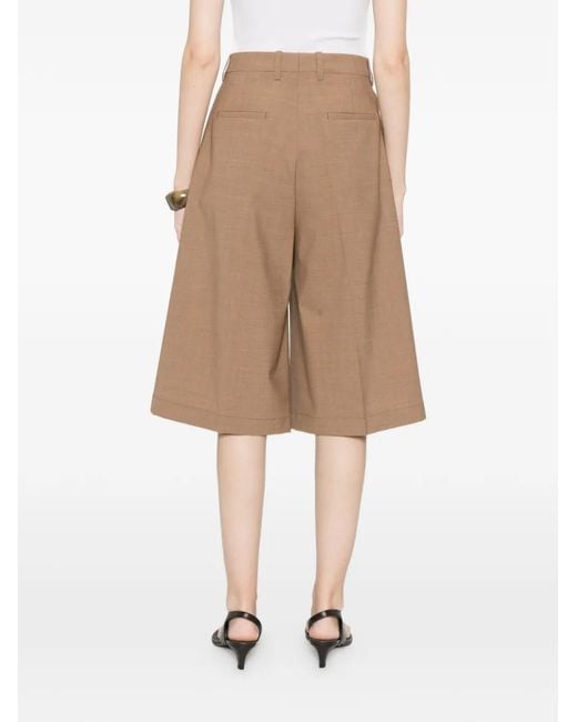 Berwich Natural Linda Pleated Shorts