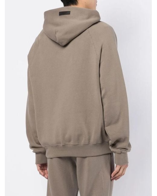 Fear Of God Gray Logo-Print Long-Sleeve Hoodie for men