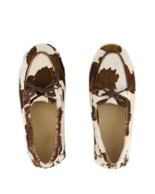 Le Monde Beryl Brown Driver Calf-Hair Loafers