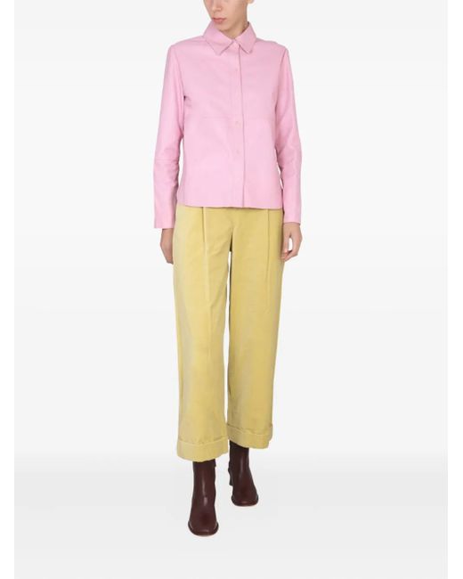 Alysi Yellow Pleated-Cuff Trousers