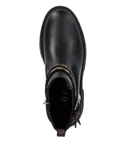 Guess Black Buckle Strap Boots