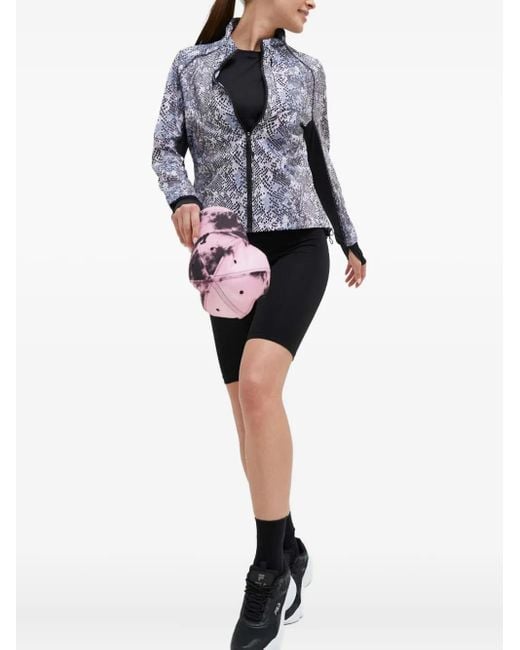 Adidas Black Snakeskin-Print Zip-Up Jacket