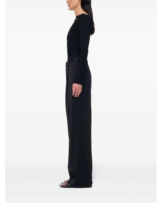 Another Tomorrow Black Cut-Out Knitted Top
