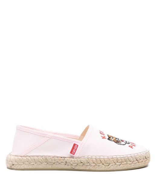 KENZO Pink Lucky Tiger Canvas Espadrilles