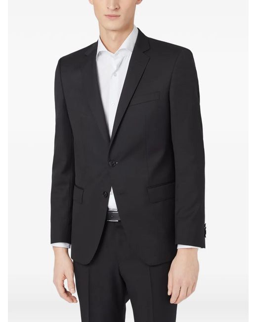 HUGO Blue Notched-Lapel Single-Breasted Blazer for men