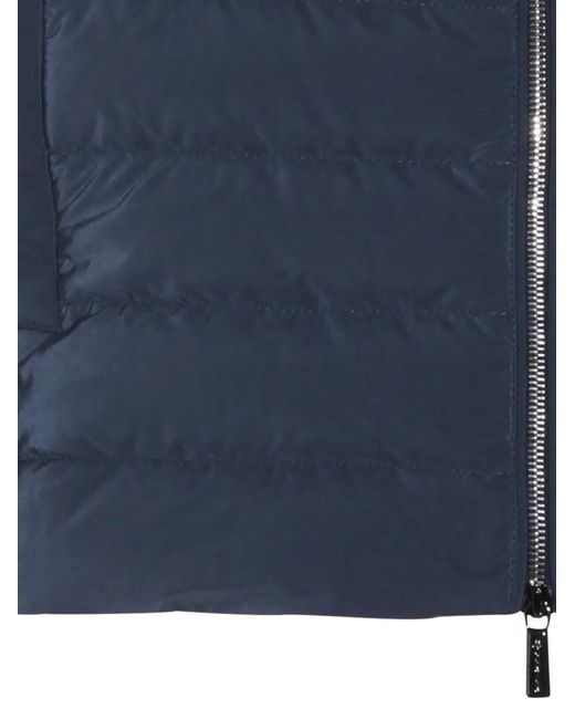 Moorer Blue Padded Zip-Up Gilet for men