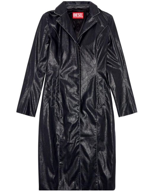 DIESEL Black Leather Effect Coat
