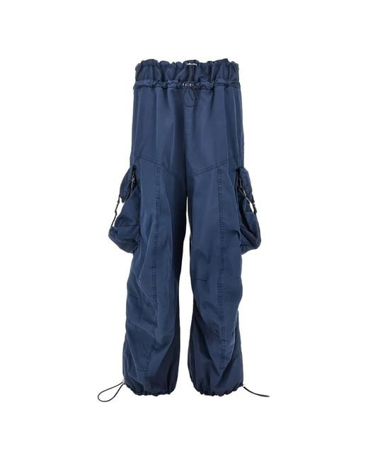 The Attico Blue Washed- Cargo Pants