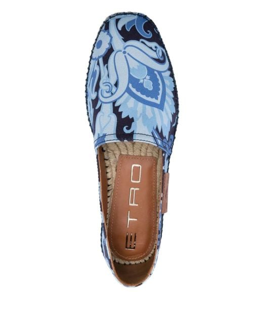 Etro Blue Paisley-Print Espadrilles for men