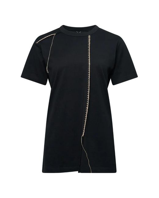 Y's Yohji Yamamoto Black T-Shirt À Détails De Coutures