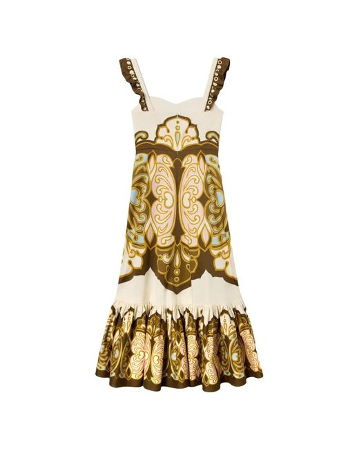 LaDoubleJ Metallic Ruffled Gingerbread Dress