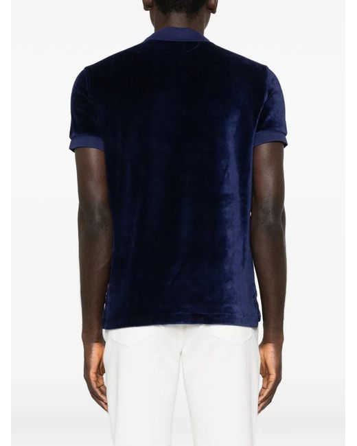 Tom Ford メンズ ブルー ショートスリーブ ポロシャツ