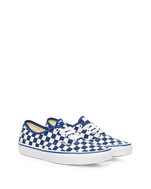 Vans Blue Authentic Checkerboard Sneakers for men